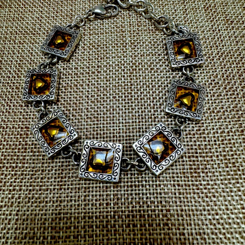 Brighton bracelet Gold floating heart vintage